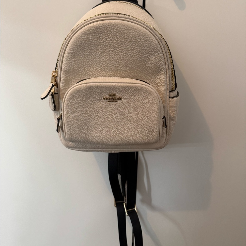Coach Cream and Black Leather Backpack